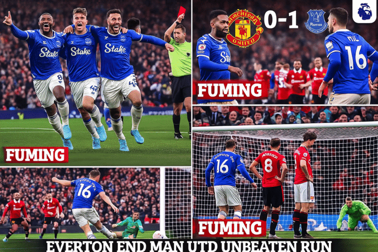 Everton Shock Manchester United with 1–0 Victory, Ending Unbeaten Home Run