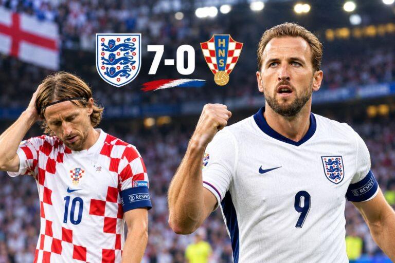 England's Stunning 7-0 Win Over Croatia Lifts Them to Second Place in Nations League Group A3