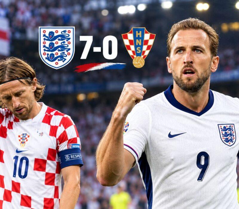 England's Stunning 7-0 Win Over Croatia Lifts Them to Second Place in Nations League Group A3